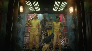 Marvel's Guardians Of The Galaxy..L to R: Star-Lord/Peter Quill (Chris Pratt), Groot (Voiced by Vin Diesel), Rocket Racoon (Voiced by Bradley Cooper), Drax the Destroyer (Dave Bautista) and Gamora (Zoe Saldana). (Marvel 2014)